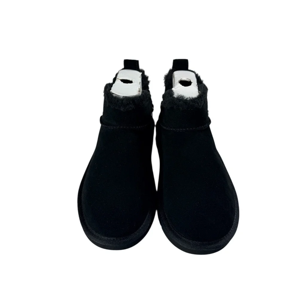 Koolaburra UGG Koola Ultra Mini Black Suede Boots Size 1 Kids 1167971K K/BLK NEW